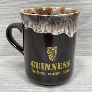 Guinness Coffee Mug Brown Drip Glaze Carrigdhoun Ireland No Beer Comes Near
